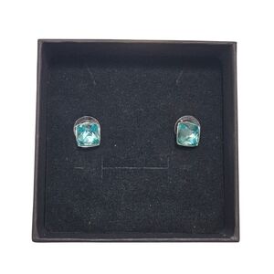 Swarovski Aqua Crystal Stud Earrings – 0.8 cm